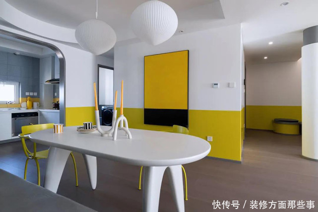 三居室|98平现代三居室打破常规设计,造型简约视觉不呆板