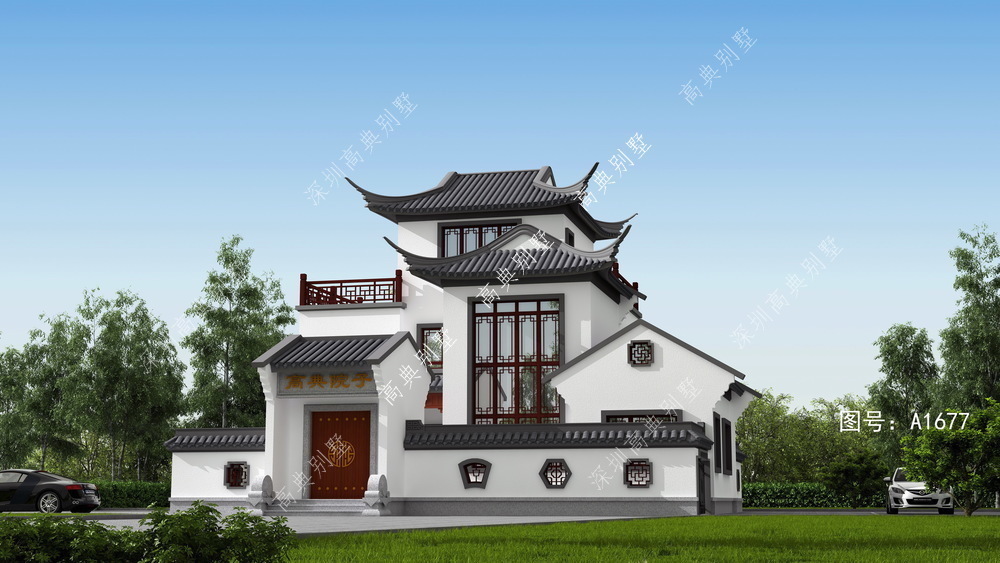 露台|中式庭院+车库+大露台的设计，真恨不得马上回家 建一栋 ！