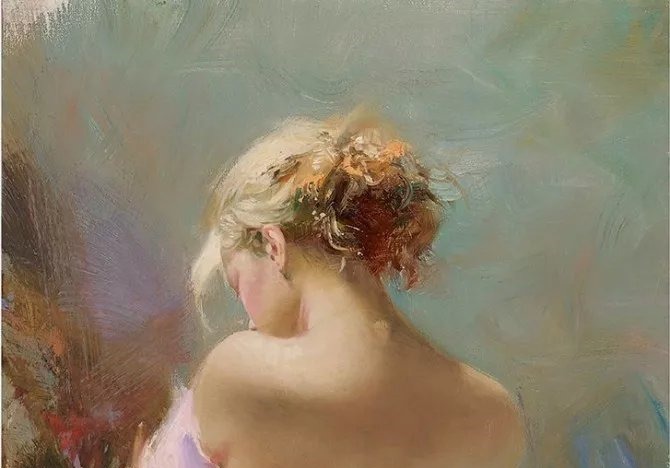 人物#皮诺德埃尼的油画人物，色彩斑斓，动静结合，光彩照人