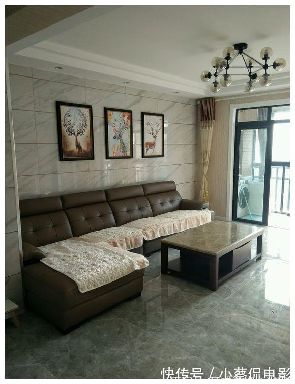 装修|135平装修了5个月,硬装12万不包家具家电,客厅餐厅铺墙砖很大气