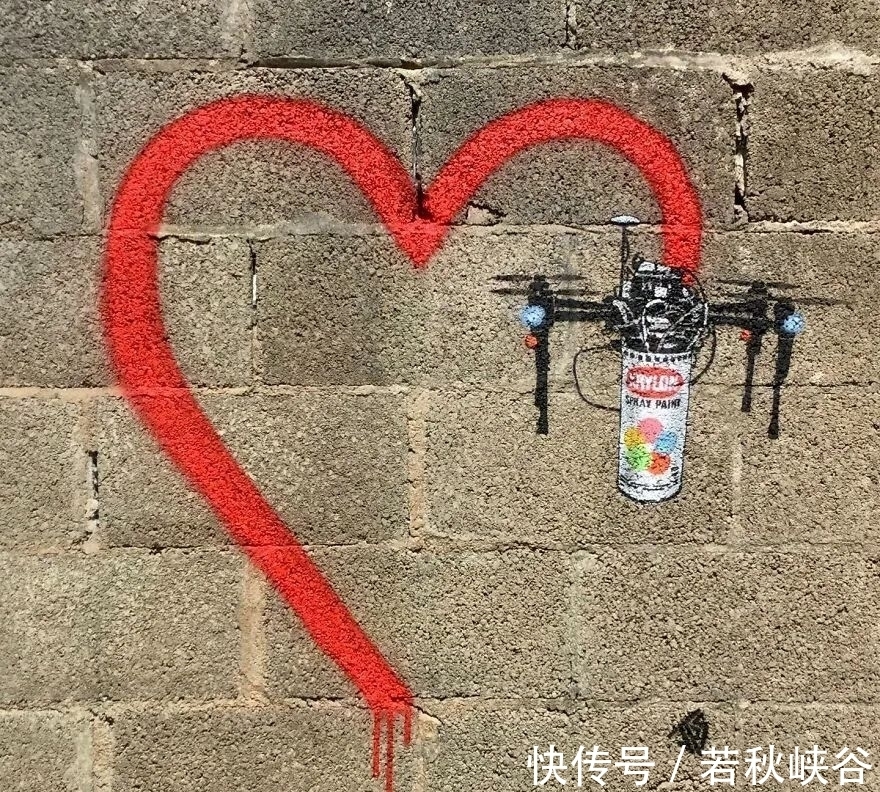 涂鸦#他的街头涂鸦遍布全球,所到之处,平凡变有趣,腐朽变神奇