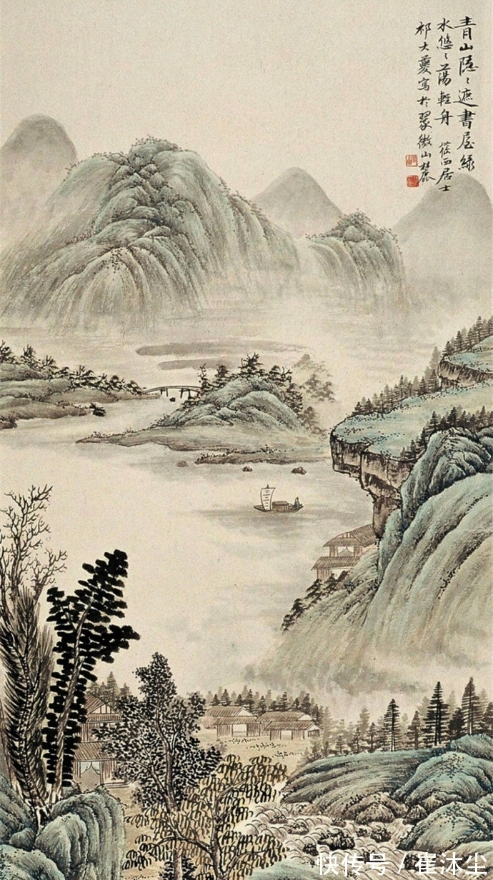 画派|南北相融,学习写生,祁大夔山水画欣赏