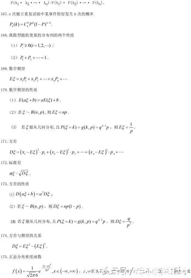 高中数学常用结论203条，每次考试都用到学霸都提前收藏啦