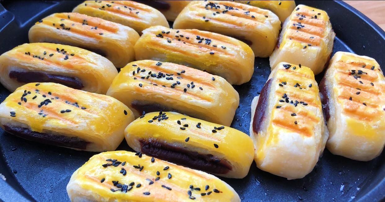 中国红豆酥新做法, 不用烤箱烤, 照样酥脆掉渣, 做法简单讲解详细