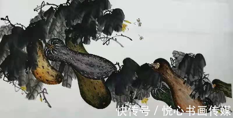 哈密瓜&河南省美协理事,著名瓜果画家史书玲国画作品欣赏