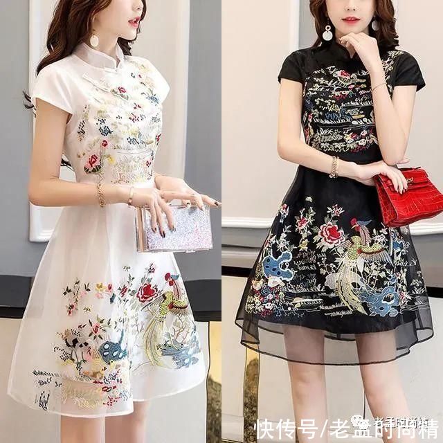 旗袍裙|夏季配上中国风复古旗袍裙，美疯了