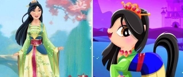花木兰|迪士尼公主化身彩虹小马,花木兰的马尾太合适了,双厨狂喜