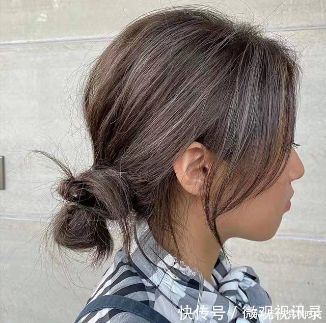 染发|白发多最好别披肩,剪个法式刘海再扎个丸子头,时尚洋气还显脸瘦