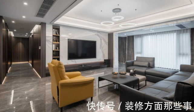 伸展感|236㎡大平层,黑白灰诠释极简主义