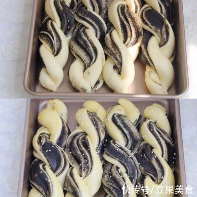 黑芝麻酱|一次发酵??香浓黑芝麻扭扭面包｜好吃又简单