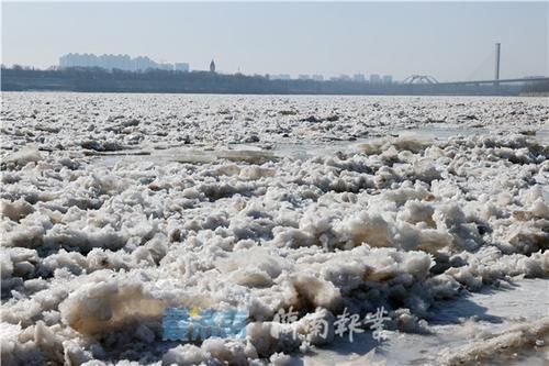 济南境内冰封黄河似玉带