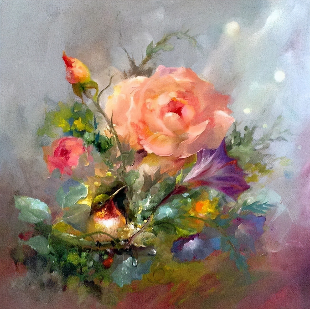 加里$这对老夫妇教授绘画40多年,画的花也太漂亮了!