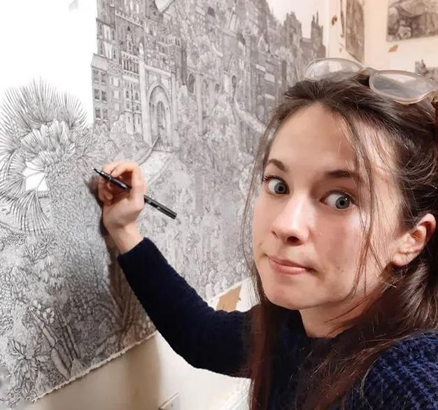 olivia@全球最“抠”美女画家,用一支2元针管笔惊艳世界
