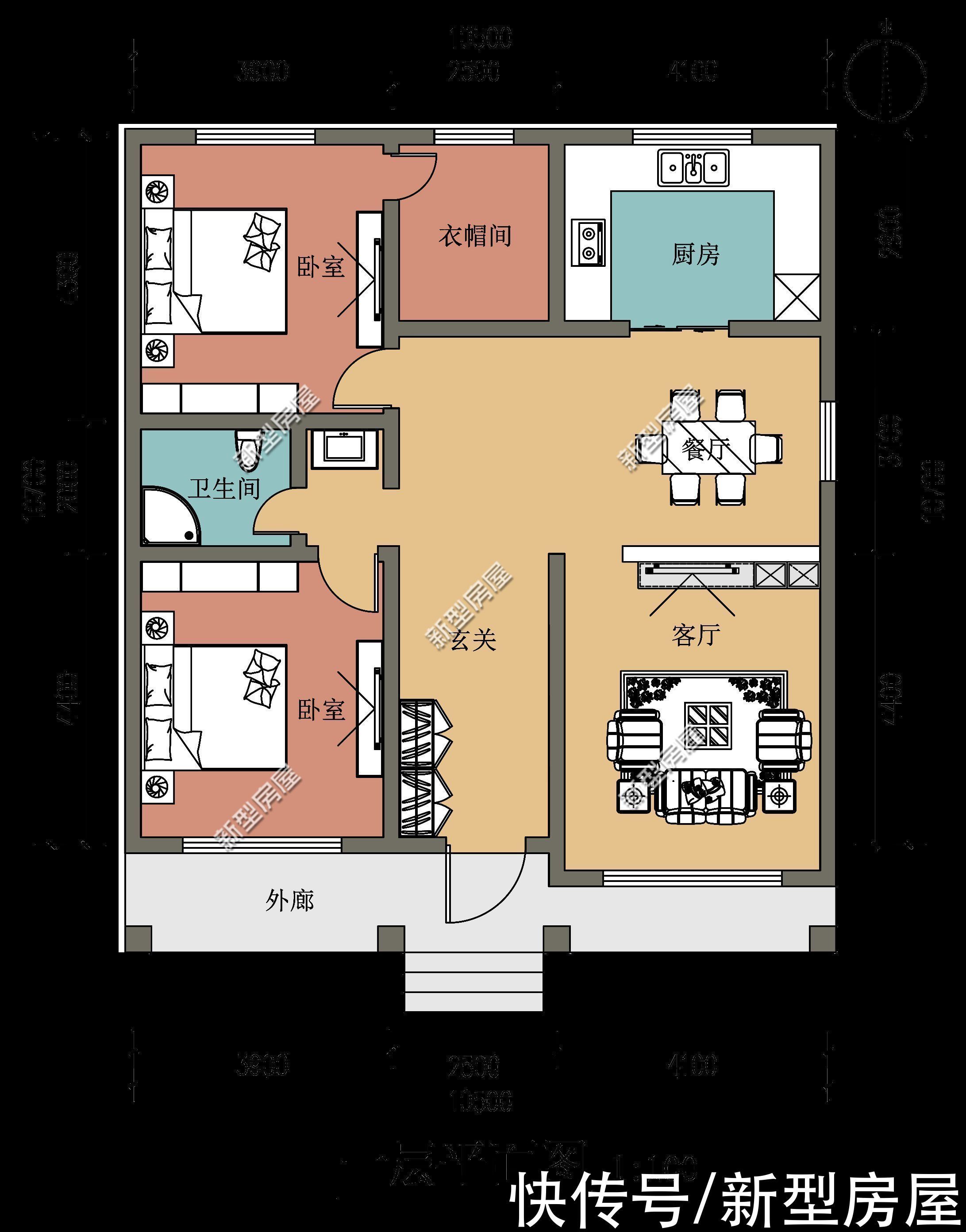 建筑|10套一层农村别墅图纸,第6套建的人最多,最后一套颜值最高