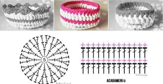 布条这样钩织,快速变收纳筐,放家里不好用吗DIY编织附教程