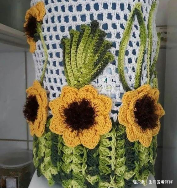 毛线钩针编织向日葵合集，DIY手工编织附图解教程