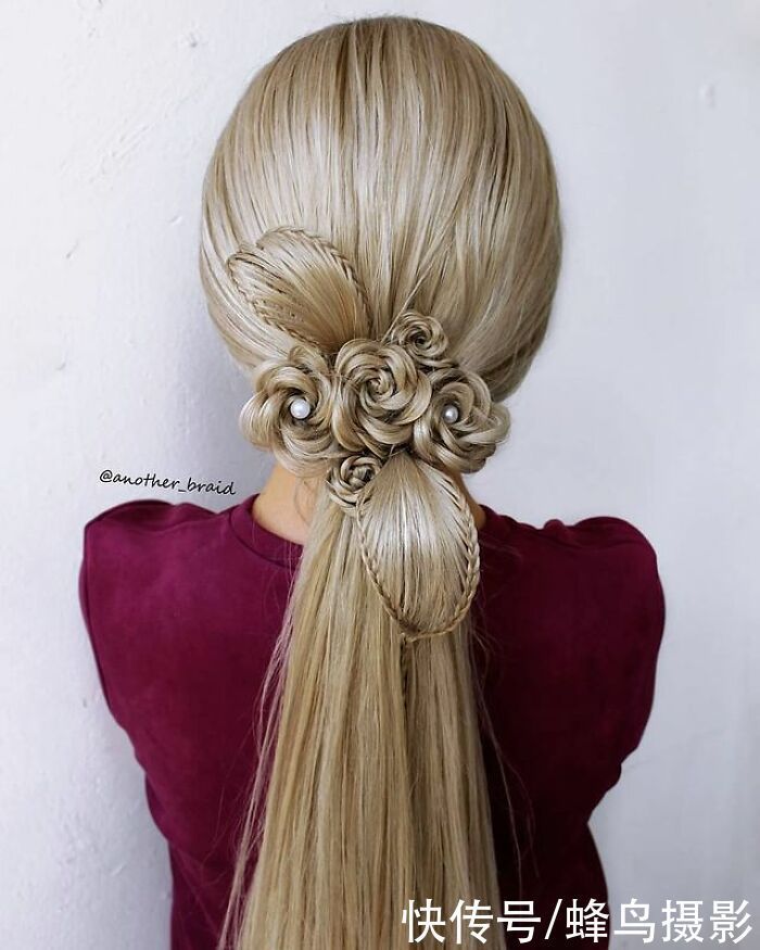 网红达人|65张编发照片,这哪是编头发分明是画画,图3这发型一次要半天
