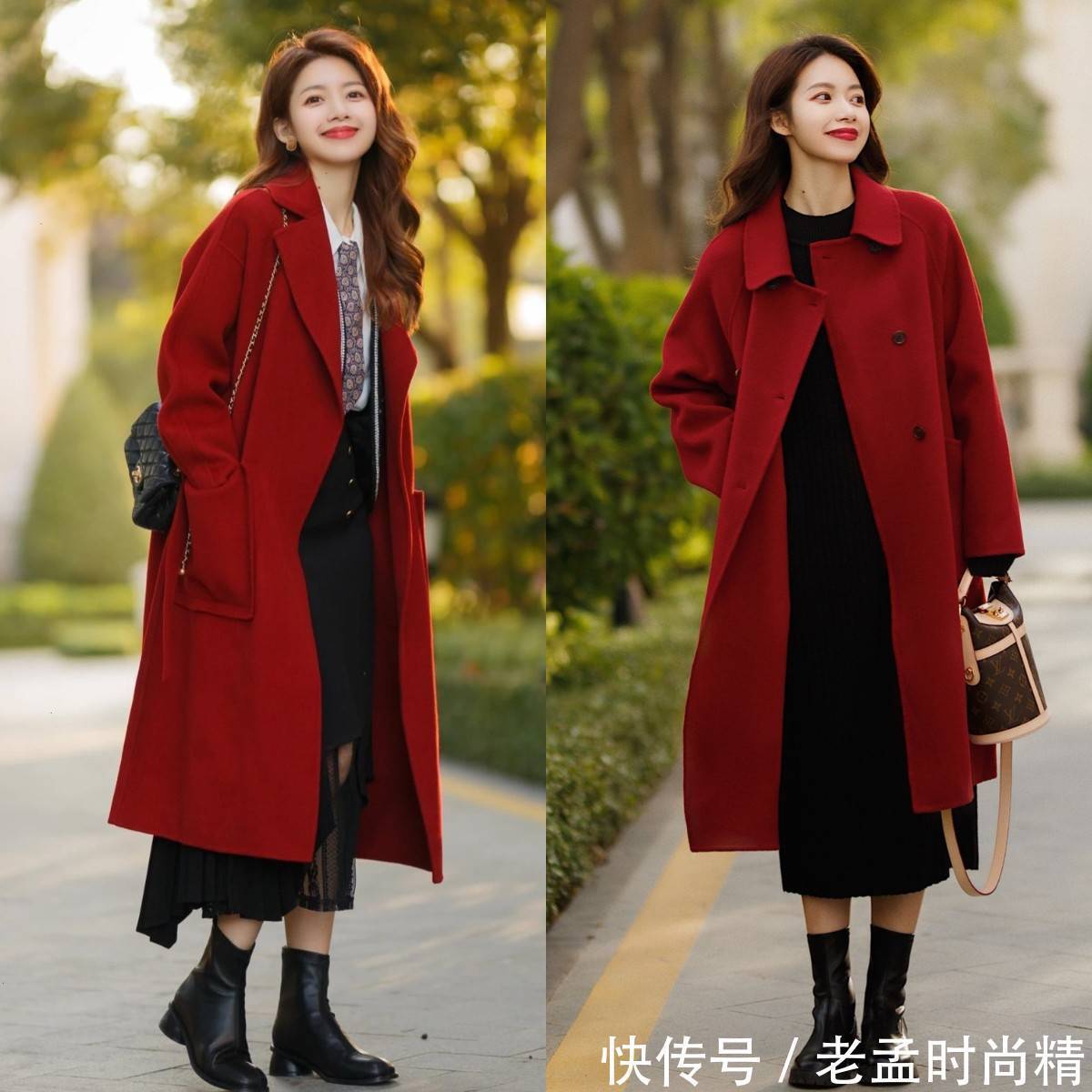 碎花裙|穿大衣少搭配裤子,如今流行这样穿,气质优雅还高级