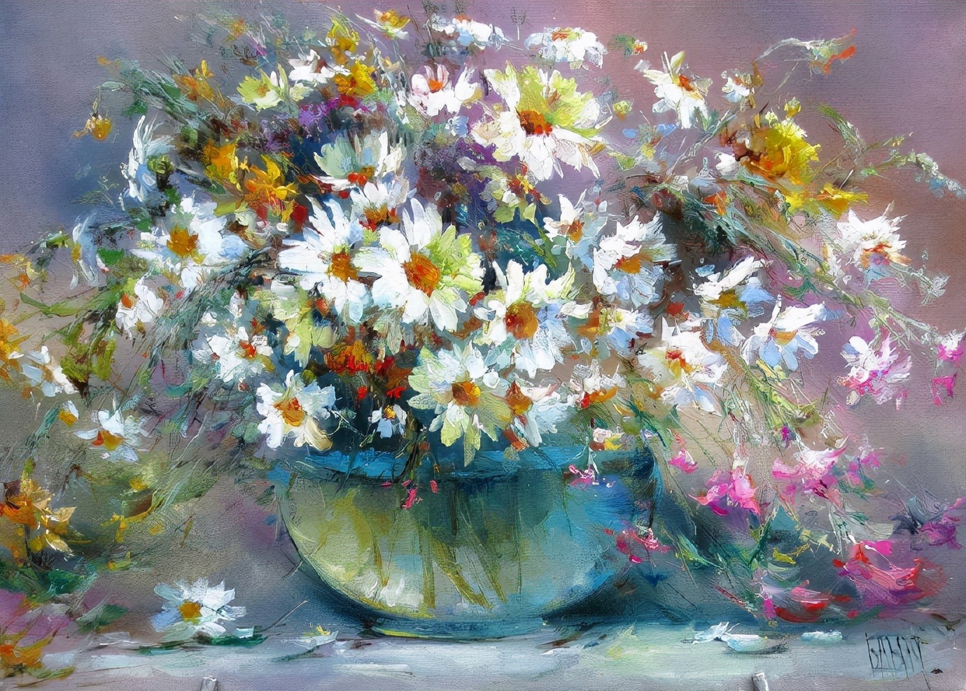 vladimir!俄罗斯画家弗拉基米尔· 巴比奇把花束画得如此之美,妖艳