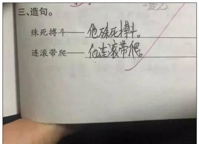 小学生|小学生“最懒造句”走红,爸妈看后追着打老师却给了个满分哈哈哈