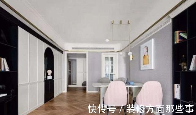 壁龛|125平现代风三居室,拿黑色壁龛充当餐边柜,实用大气