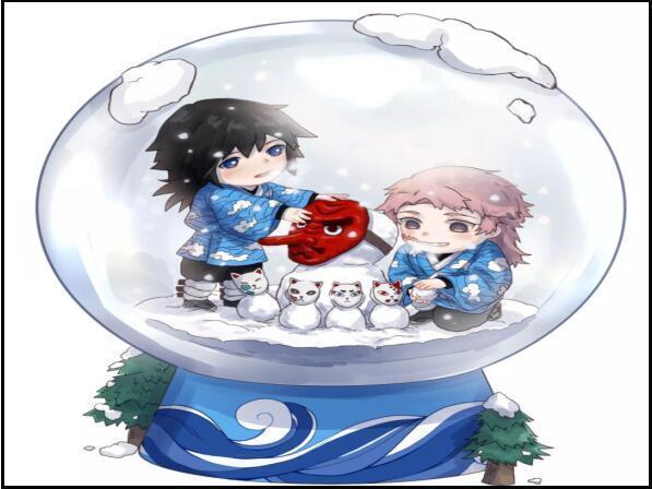 画师|鬼灭之刃:把鬼杀队关进瓶子里,炭治郎温柔,义勇和锖兔太萌