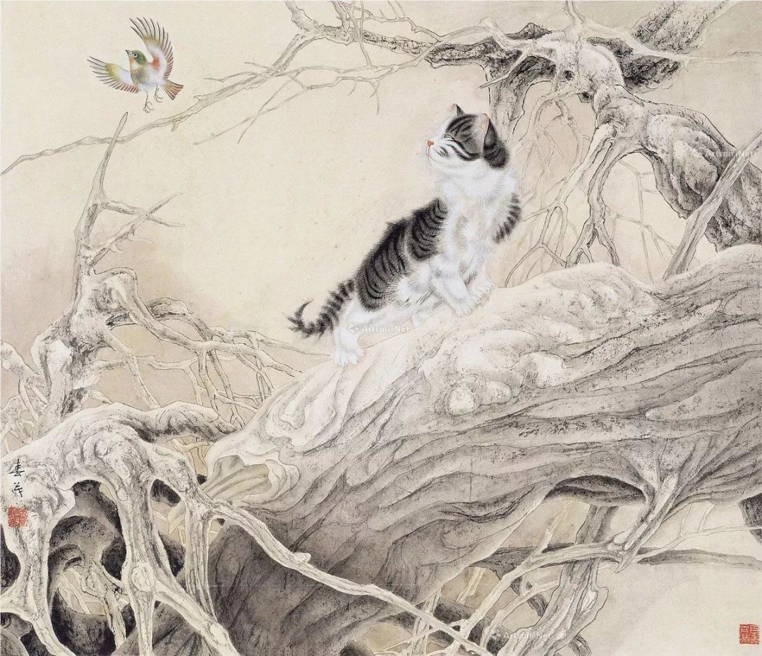 代表作品@米春茂笔下的猫，趣萌可爱，稚气童真