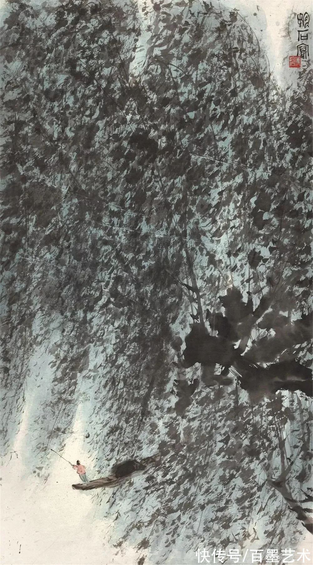 郑午昌@春风拂柳，春意浓！大师笔下的春柳太美了