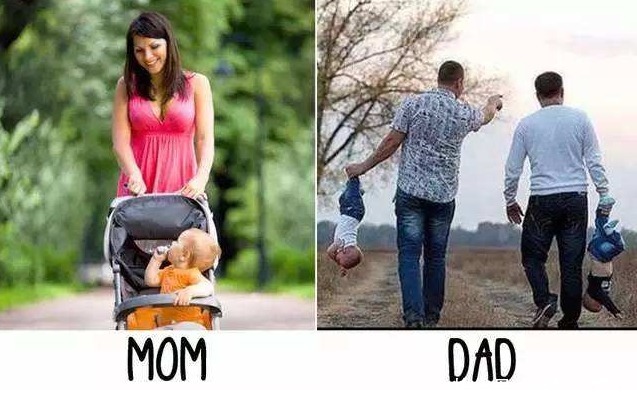 摩托|男子边骑摩托边牵着骑滑板车的女儿,爸爸带娃,真是只要活着就好