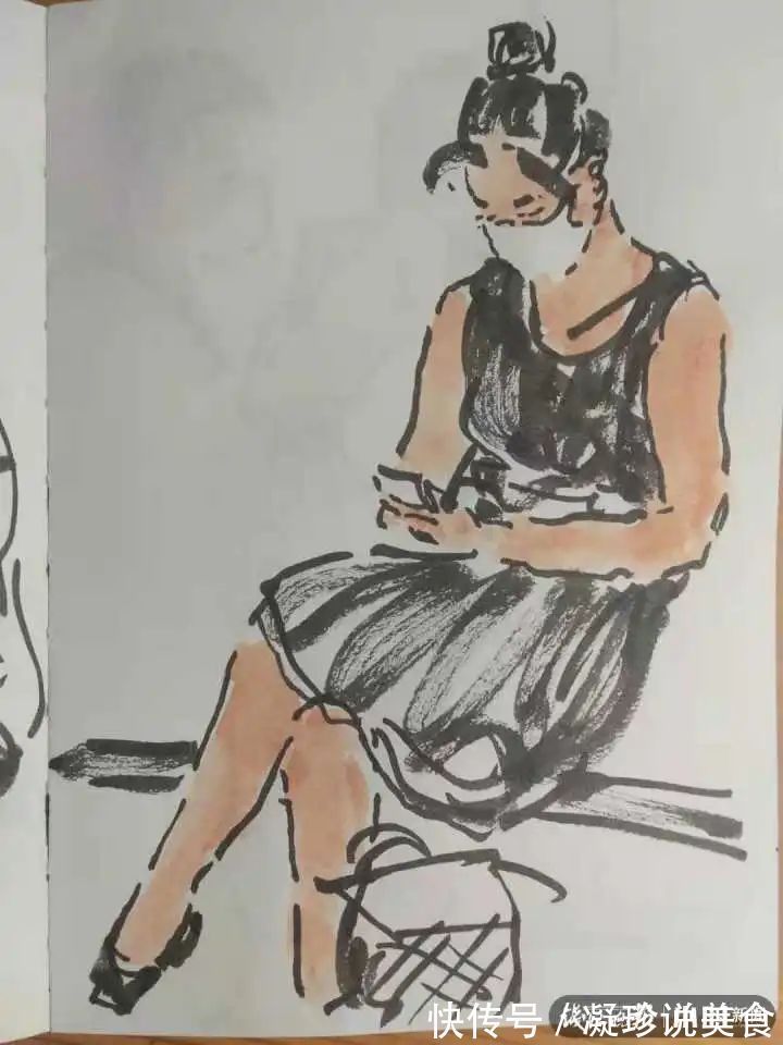 一幅画&3年画了12000多幅!地铁早晚高峰上,他画了这些偶遇的人