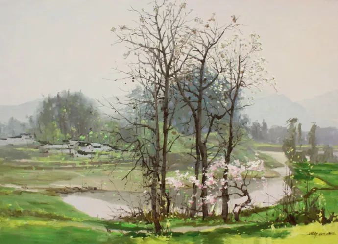 笔触|国画意境,油画笔触——石建都 笔下清新唯美的诗意油画