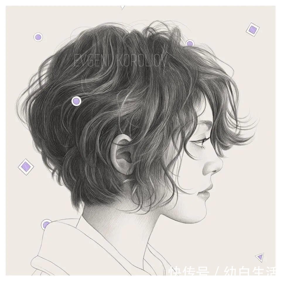 手绘$总被怼素描画得像头盔,瞧她用自动铅笔画,笔笔都是功力,厉害了!