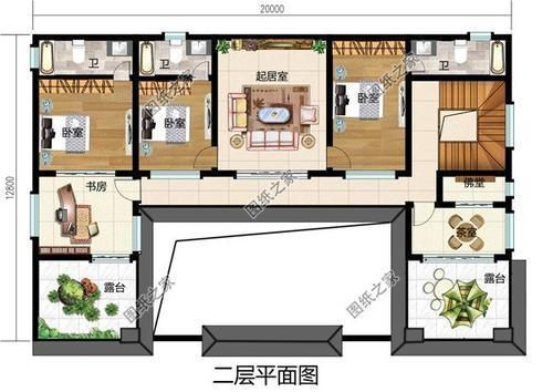 卧室|农村20万四合院设计图，青山绿水间，享受农村生活
