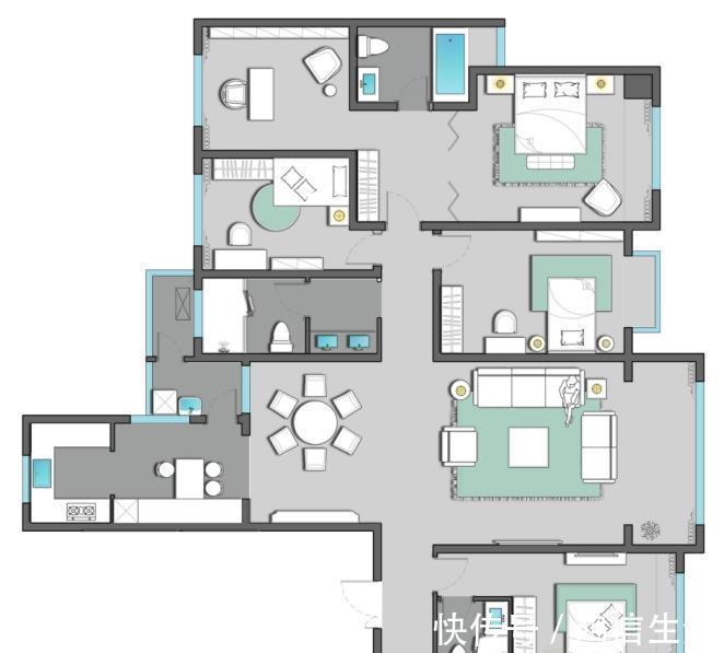 背景墙|秋风清,秋月白,传统和现代元素的完美碰撞,打造舒适的四居室