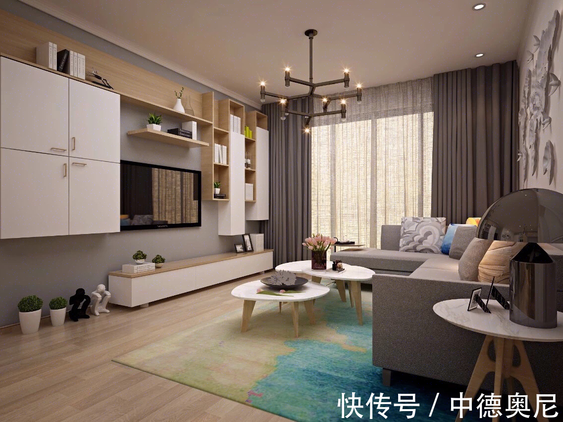 展示架|简约而不简约的电视柜设计,让空间充满活力