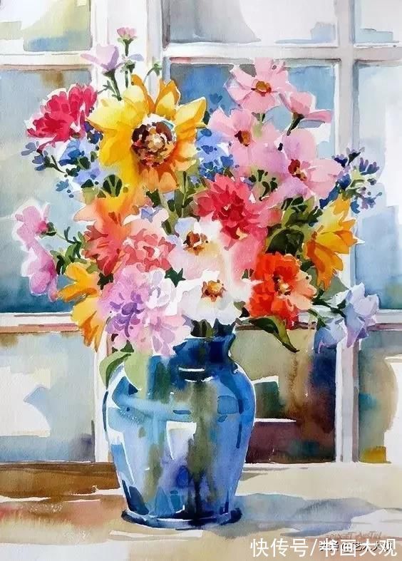 手绘#充满阳光的色彩温暖而亮丽|水彩手绘作品欣赏