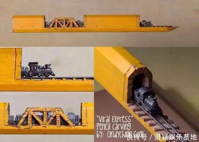 美国艺术家 Cindy Chinn 在铅笔上微雕艺术的作品