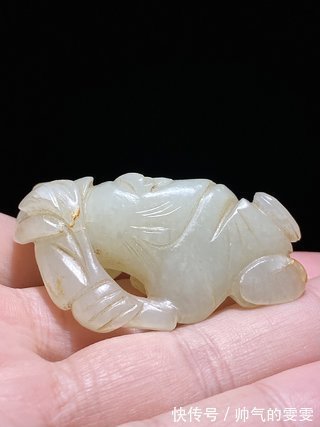 籽料&宋 和田玉籽料 白玉 童子戏鹰 执鹰童子