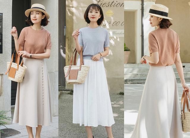 针织衫 这个初秋少不了裙子的穿搭!今年流行这样穿,时髦优雅还很清爽