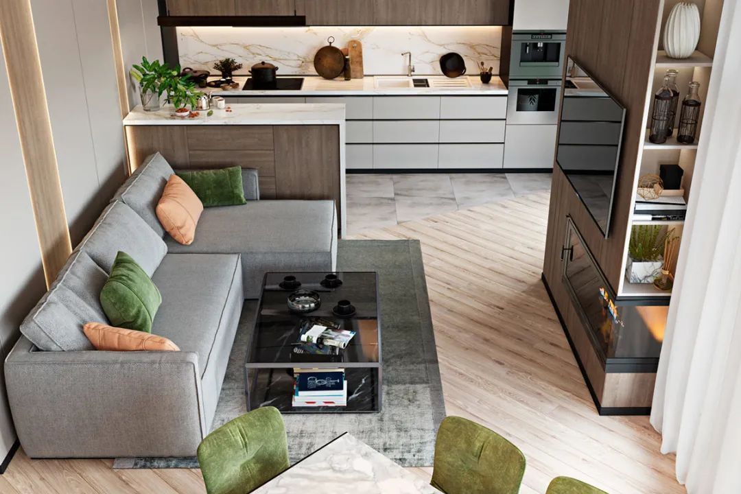 简约|100㎡现代简约，不规则的三房户型，开放式格局，自然而温馨