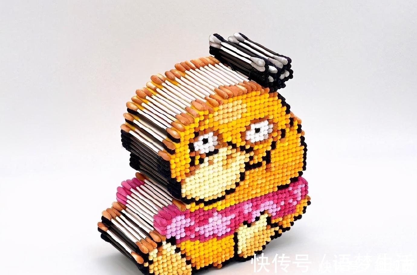 像素|用棉签画出《精灵宝可梦》,自带3D立体效果,完美还原童年像素风
