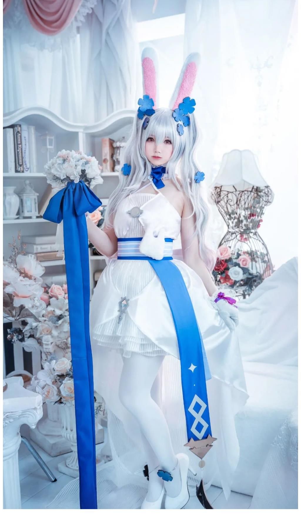 碧蓝航线|cos：碧蓝航线萌妹拉菲的白兔与誓约cos正片@雪晴