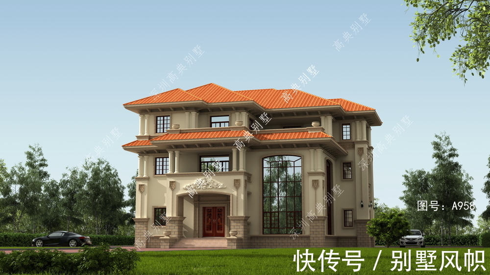 配色|欧式自建别墅，配色很是好看