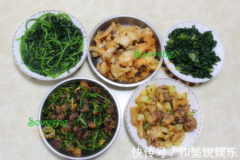 婆婆和小姑来吃饭,做了五道家常菜,花了30元,荤素搭配,实惠