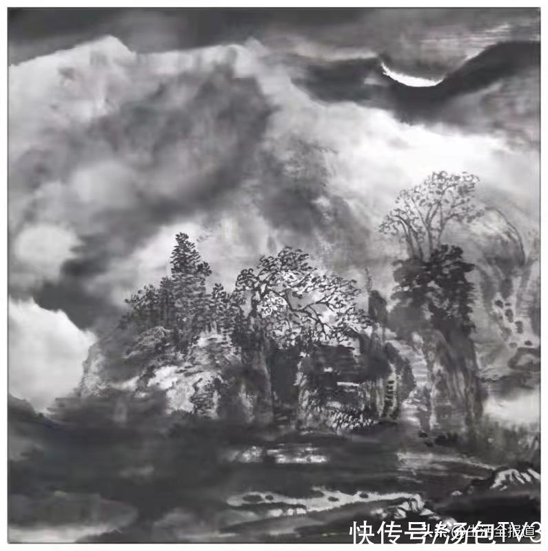 山水画#“虎啸一声山海动 龙腾三界吉祥来”武汉山水画研究会江汉八友向江城人民拜年