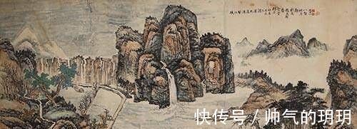 齐名#他与张大千齐名,一生画三百余幅作品,人们称他是青绿山水大师!