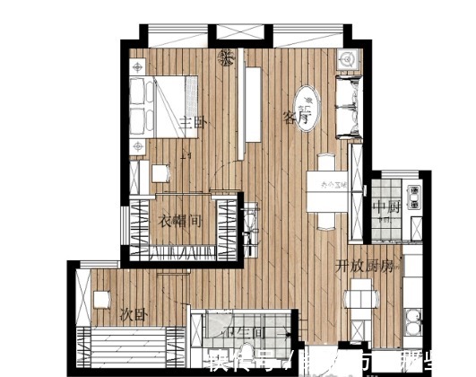时尚感|焦糖色遇上高级灰，这个65平呈现不一样的时尚感