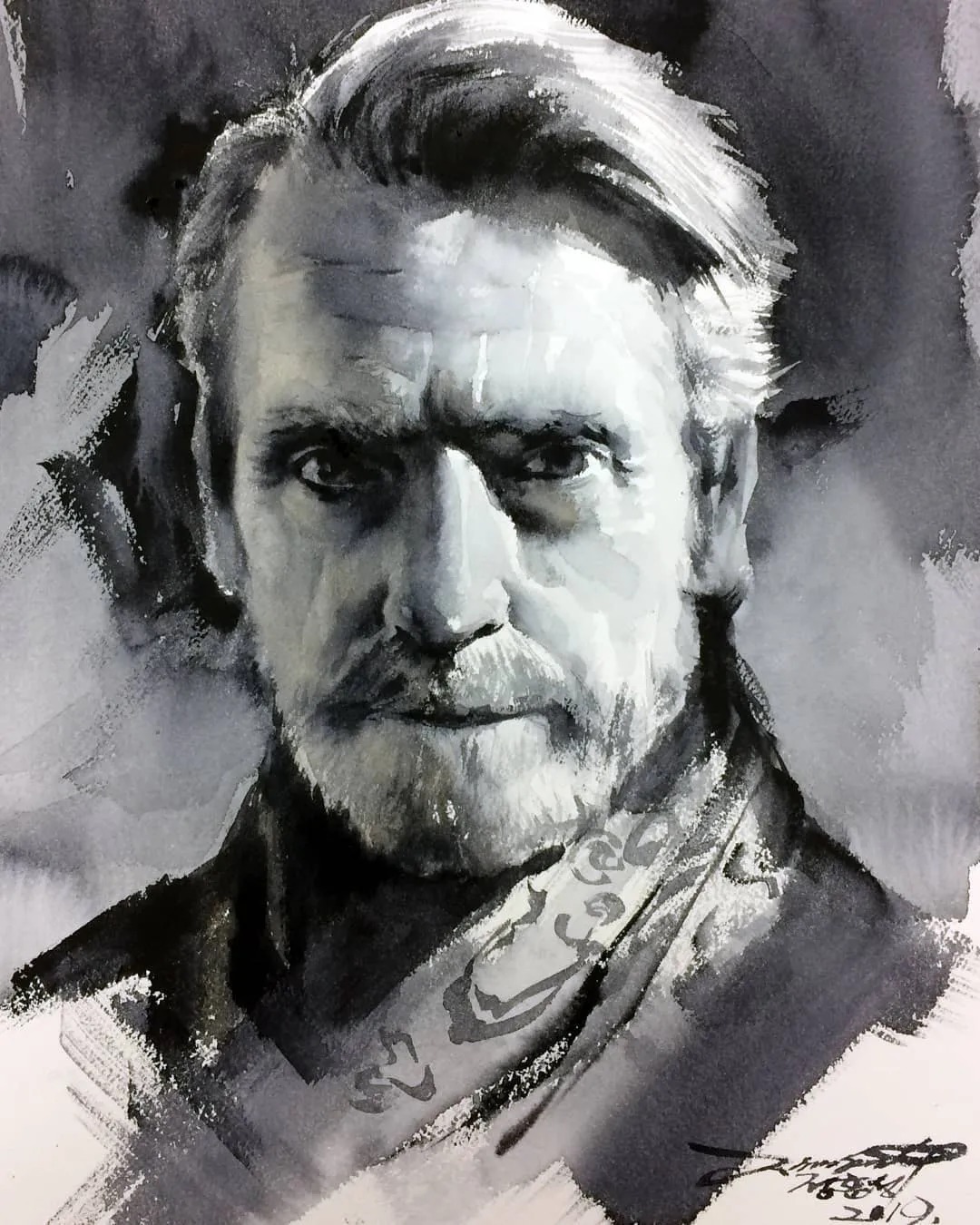 小孩童$画皮画骨难画魂,他用木炭条把肖像画活了