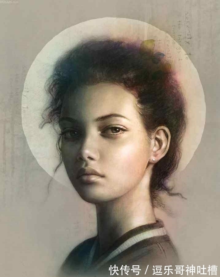 绘画本！想不到蜡笔头也能画出如此惊艳的作品——叙利亚画家汉拿的肖像画