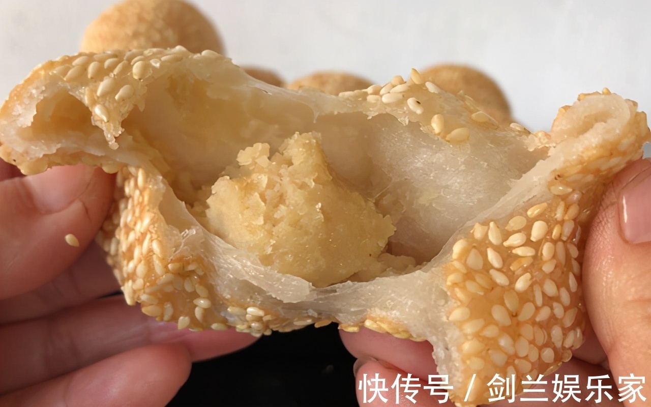 空心|手把手教你做麻团，金黄圆润，不开裂不回缩，个个空心，放凉不硬